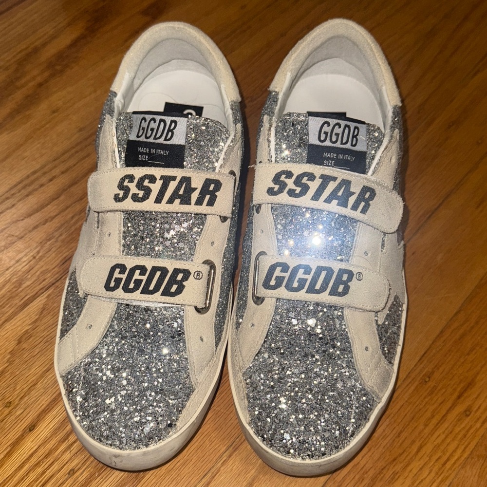 Golden Goose Silver Glitter Sneakers